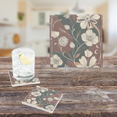 Herbst-Noir-Blüten Steinuntersetzer