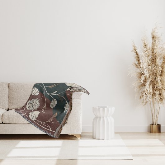 Herbst Noir Blüten Throw Blanket Decke