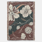 Herbst Noir Blüten Throw Blanket Decke (Vorderseite Vertikal)