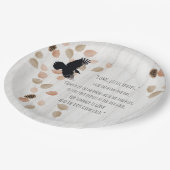 Herbst Nostalgische Poesie Windy Blätter Crow Flig Pappteller (Schrägansicht)