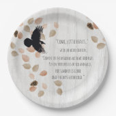 Herbst Nostalgische Poesie Windy Blätter Crow Flig Pappteller (Vorderseite)