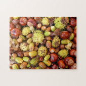 Herbst Nüsse und Conkers Puzzle (Horizontal)