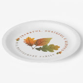 Herbst Oak Blätter Dankbarkeit Erntedank Party Pappteller (Schrägansicht)