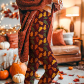 Herbst-Oak-Blätter fallen Burgund Leggings