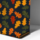 Herbst-Oak-Blätter über Navy Blue Muster Stoff