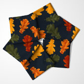 Herbst-Oak-Blätter über Navy Blue Muster Stoff