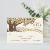 Herbst-Oak-Hochzeit RSVP Karte (Stehend Vorderseite)
