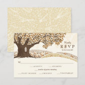 Herbst-Oak-Hochzeit RSVP Karte (Vorne/Hinten)