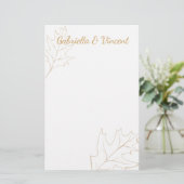 Herbst-Oak-Leaf-Hochzeit Briefpapier (Stehend Vorderseite)