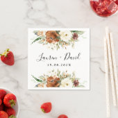Herbst Ochre blumenreiche Hochzeit Napkins Serviette (Beispiel)