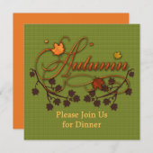 Herbst-oder Erntedank-Abendessen-Party laden ein Einladung (Vorne/Hinten)