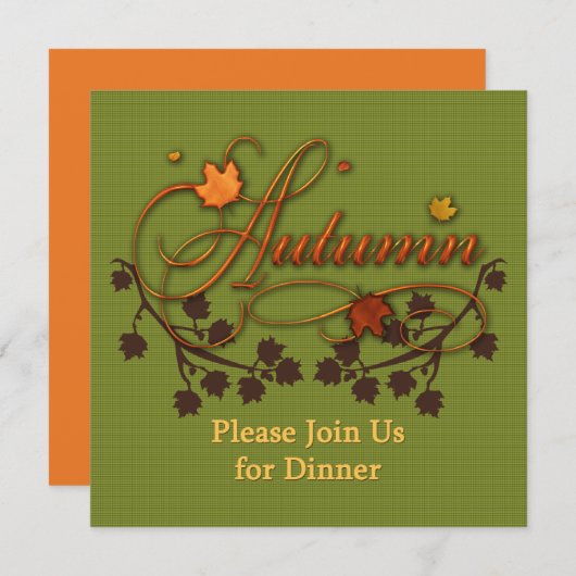 Herbst-oder Erntedank-Abendessen-Party laden ein Einladung (Vorne/Hinten)