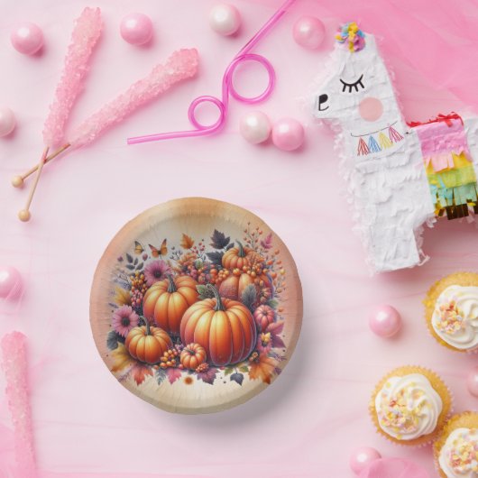 Herbst- oder Erntedank-absetzbare Dessertbowls Pappteller (Party)