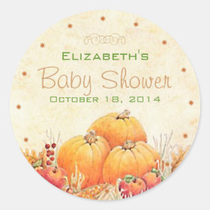 Herbst oder Herbst Baby Dusche Gunst Runder Aufkleber