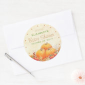 Herbst oder Herbst Baby Dusche Gunst Runder Aufkleber (Umschlag)