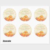 Herbst oder Herbst Baby Dusche Gunst Runder Aufkleber (Blatt)