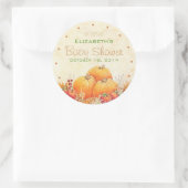 Herbst oder Herbst Baby Dusche Gunst Runder Aufkleber (Tasche)