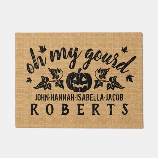 Herbst oh mein Kürbis-kundenspezifischer Fußmatte (Vorderseite)