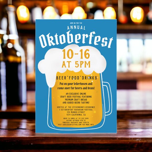 Herbst Oktoberfest Bierfestival Party Bayern Einladung