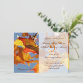 Herbst Orange Blätter Hochzeit im Herbst Einladung (Stehend Vorderseite)