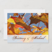 Herbst Orange Blätter Hochzeit im Herbst Einladung (Rückseite)