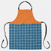 HERBST ORANGE BLAU WEISS HERBST KARIERTE MUSTER SCHÜRZE (Vorderseite)