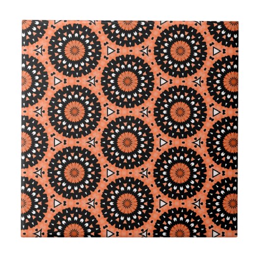 Herbst Orange Blume Fliese (Vorderseite)