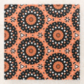 Herbst Orange Blume Glasuntersetzer (Vorderseite)