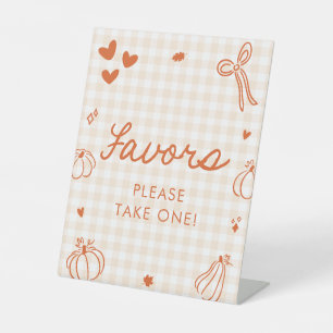 Herbst Orange Ein Kleiner Kürbis Geschenke Schild