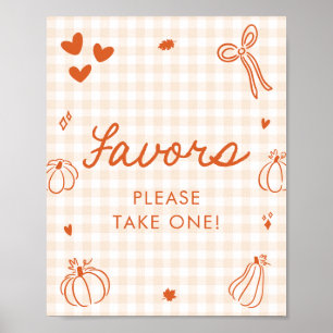 Herbst Orange Ein Kleiner Kürbis Geschenke Schild