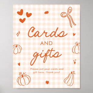 Herbst Orange Ein Kleiner Kürbis Karten und Gesche Poster