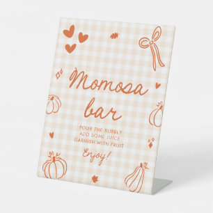 Herbst Orange Ein Kleiner Kürbis Momosa Bar Schild