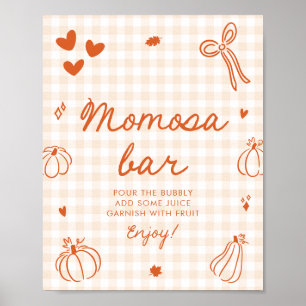 Herbst Orange Ein Kleiner Kürbis Momosa Bar Schild