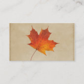 Herbst-orange Fall-Blattlandschaftsgestaltung Visitenkarte (Rückseite)