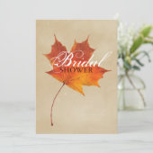 Herbst-orange Fall in Liebe verlässt Brautparty Einladung (Stehend Vorderseite)