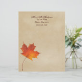 Herbst-orange Fall in Liebe verlässt Hochzeit Briefbogen (Stehend Vorderseite)