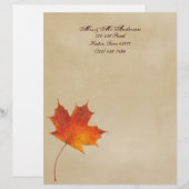 Herbst-orange Fall in Liebe verlässt Hochzeit Briefbogen (Vorne/Hinten)