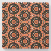 Herbst Orange Floral Steinuntersetzer (Vorderseite)