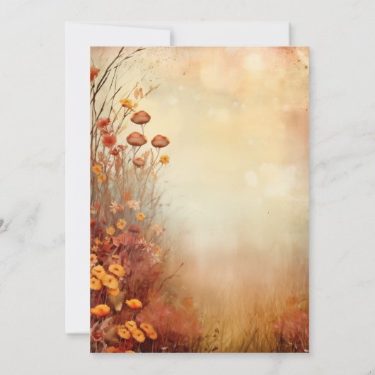 Herbst Orange Foliage Rustikale Hochzeitfeier Einladung (Rückseite)