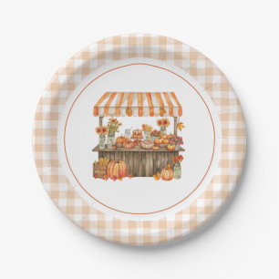 Herbst Orange Frisch auf dem Markt Brautdusche Pappteller