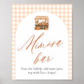 Herbst Orange Frisch Vom Markt Mimosa Bar Schild (Vorne)