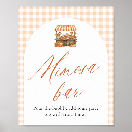 Herbst Orange Frisch Vom Markt Mimosa Bar Schild (Vorne)