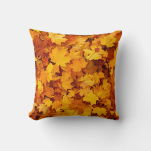 Herbst Orange Gelb Braun Ahornblätter Kissen