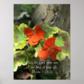 Herbst Orange Geraniums ~ Psalm 128:5 Poster (Vorne)