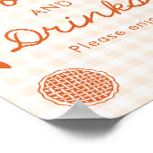 Herbst Orange Gingham Cutie Pie Essen und Trinken  Poster (Ecke)