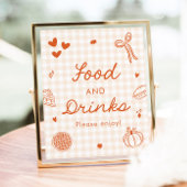Herbst Orange Gingham Cutie Pie Essen und Trinken  Poster