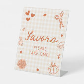 Herbst Orange Gingham Cutie Pie Geschenke Schild (Vorderseite)
