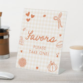 Herbst Orange Gingham Cutie Pie Geschenke Schild (In SItu)