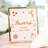 Herbst Orange Gingham Cutie Pie Geschenke Schild