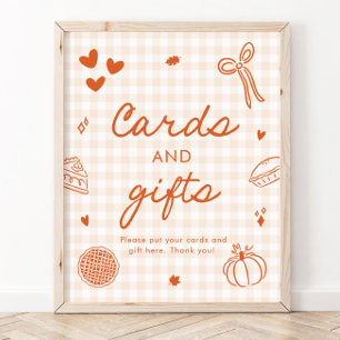 Herbst Orange Gingham Cutie Pie Karten und Geschen Poster